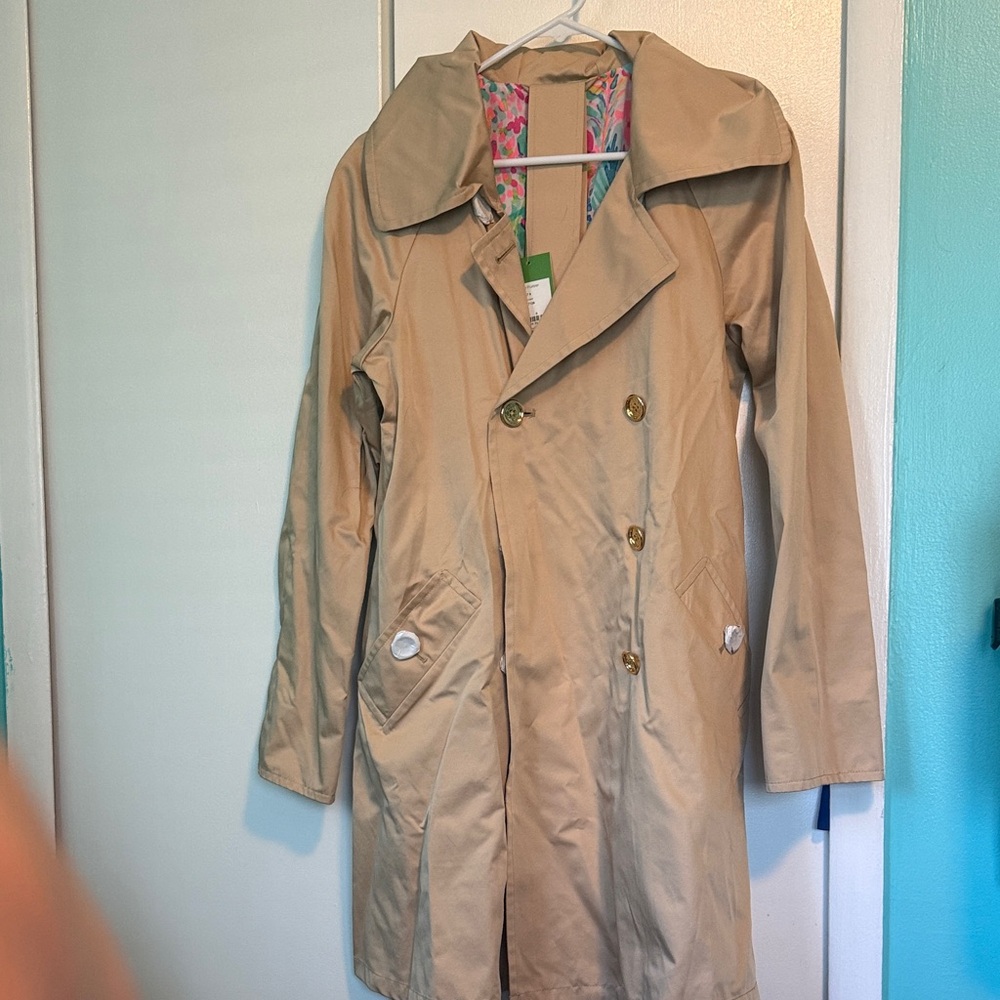 Lilly Pulitzer Tan Trench Coat